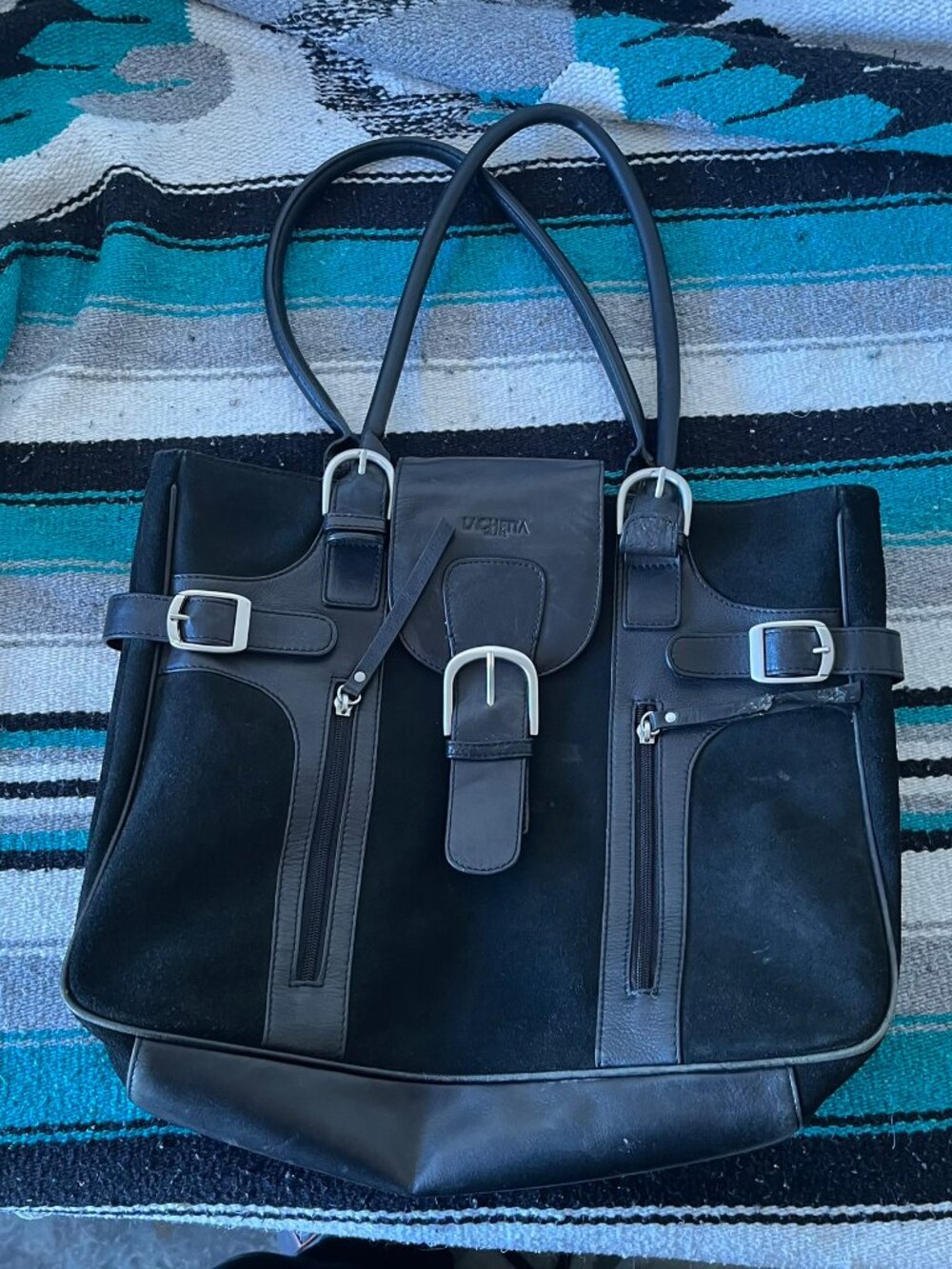 Black Leather Tote Bag